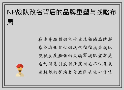 NP战队改名背后的品牌重塑与战略布局